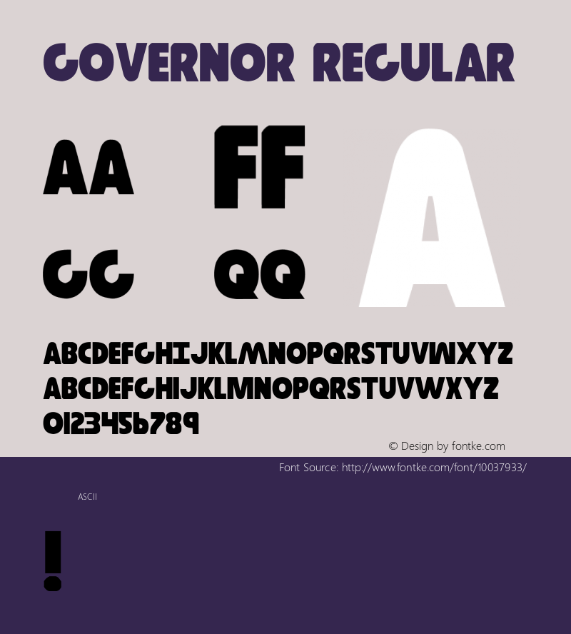 Governor Regular 1 Font Sample