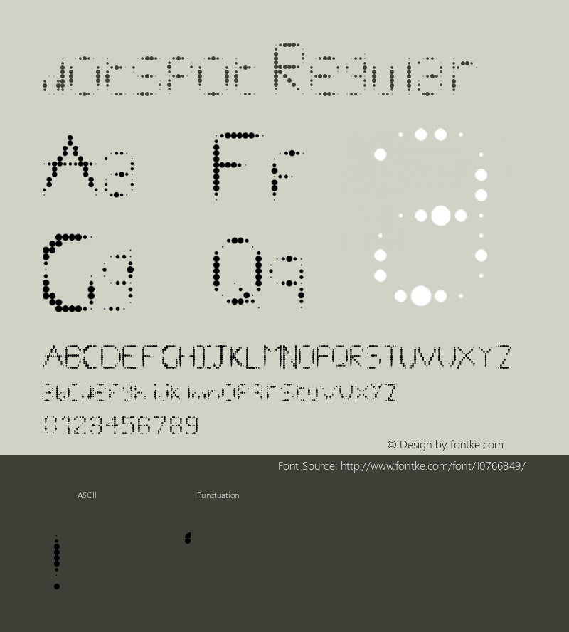 dotspot Regular Version 1.0 Font Sample