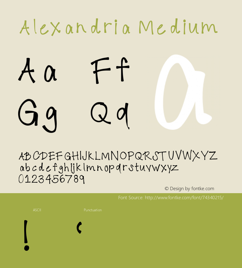 Alexandria Version 001.000 Font Sample