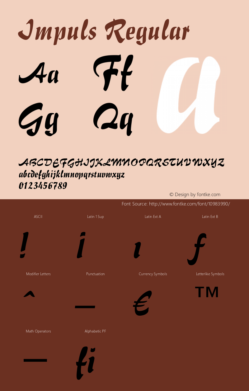 Impuls Regular Version 003.001 Font Sample