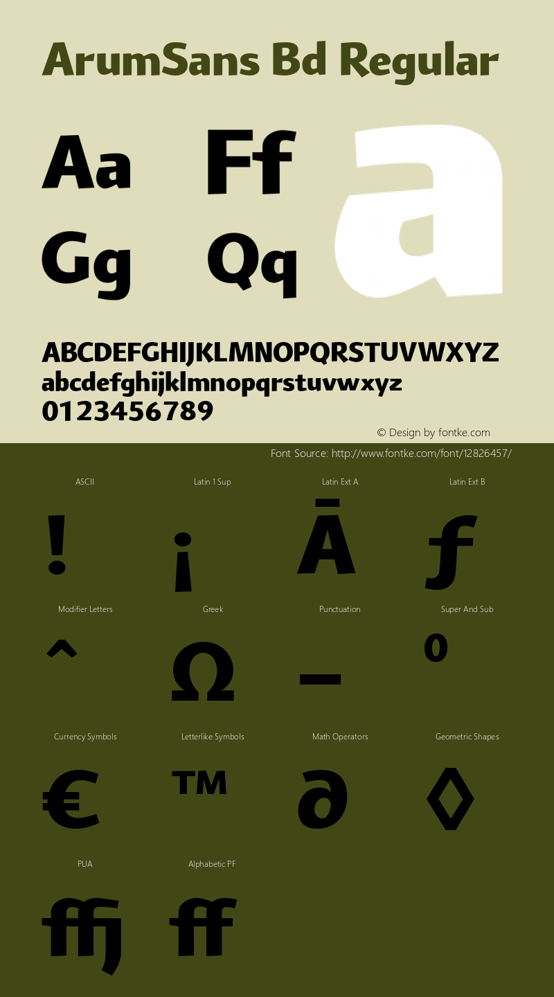 ArumSans Bd Regular Version 3.000 Font Sample