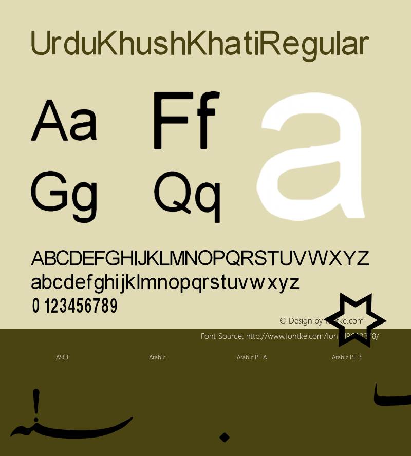 Urdu Khush Khati Regular Version 1.5  Font Sample