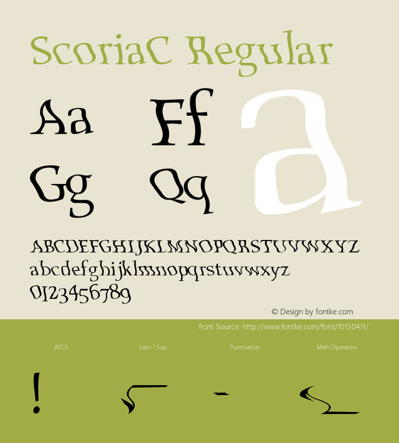 ScoriaC Regular Perry Mason                 17 06 01 Font Sample