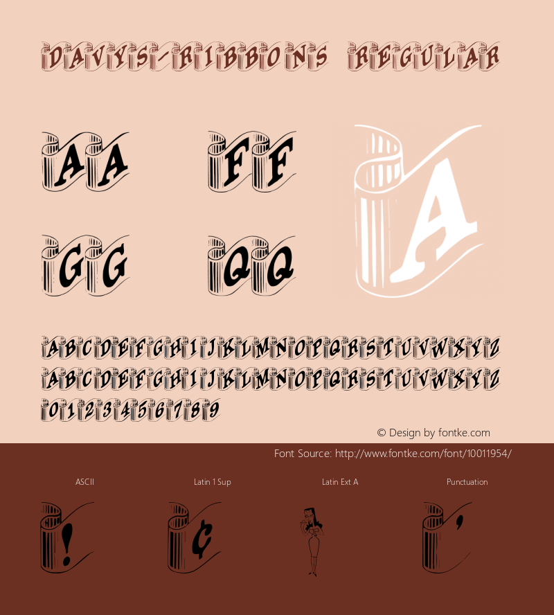 Davys-Ribbons Regular Converted from F:\TTF\DAVYSRIB.TF1 by ALLTYPE Font Sample