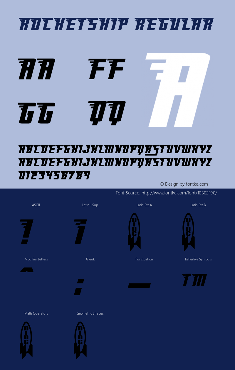 Rocketship Regular Version 1.00 Font Sample