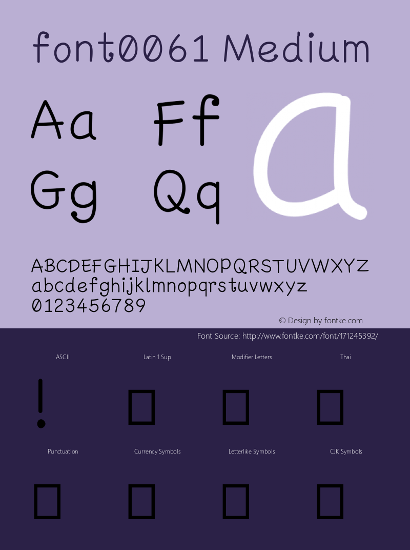 font0061 Version 001.000图片样张