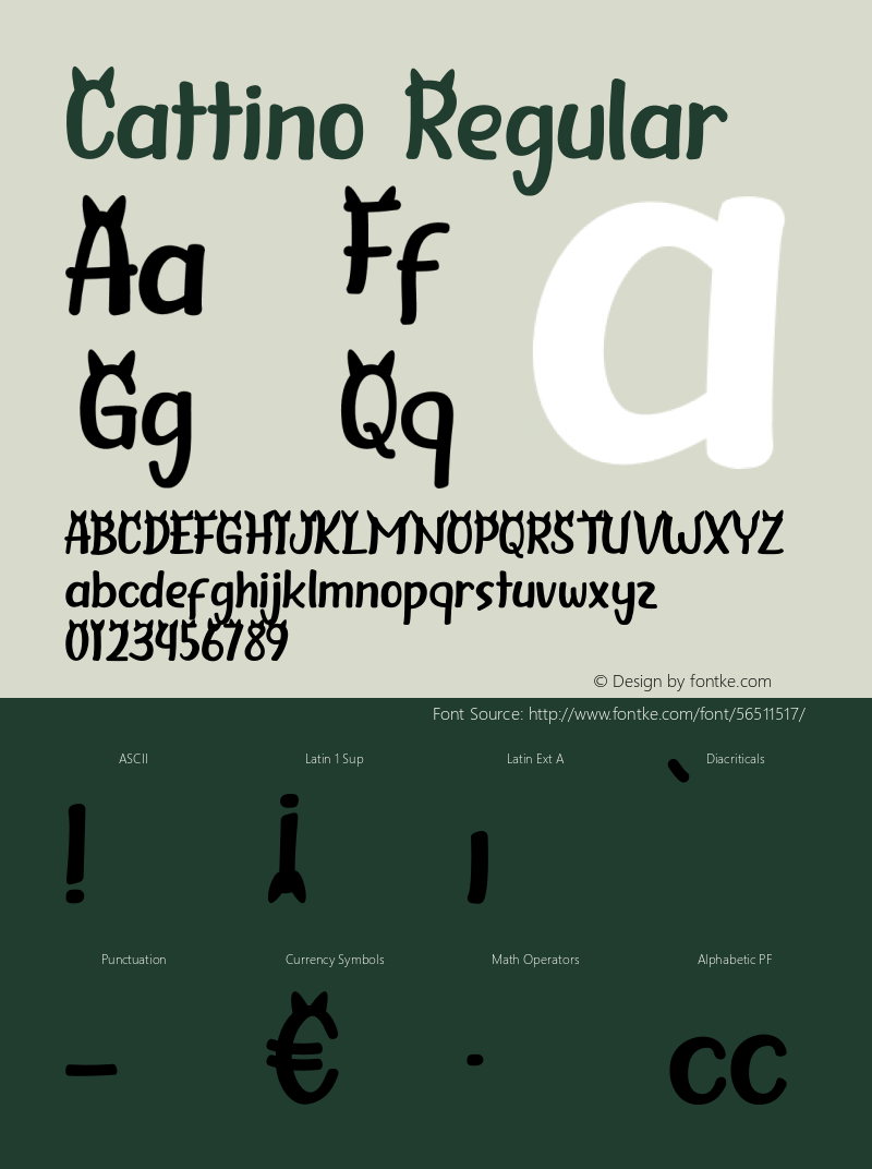 Cattino Version 1.00;February 25, 2020;FontCreator 12.0.0.2560 64-bit Font Sample