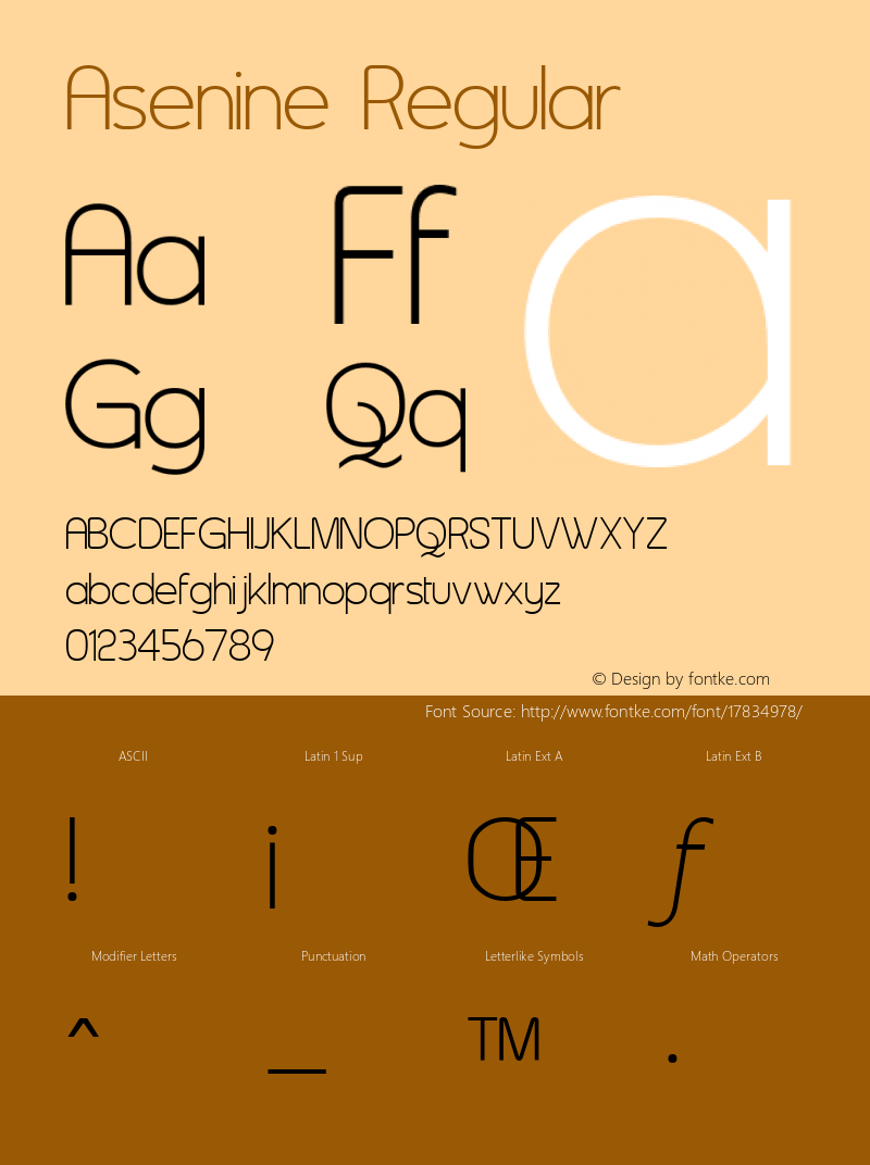 Asenine Regular 1 Font Sample