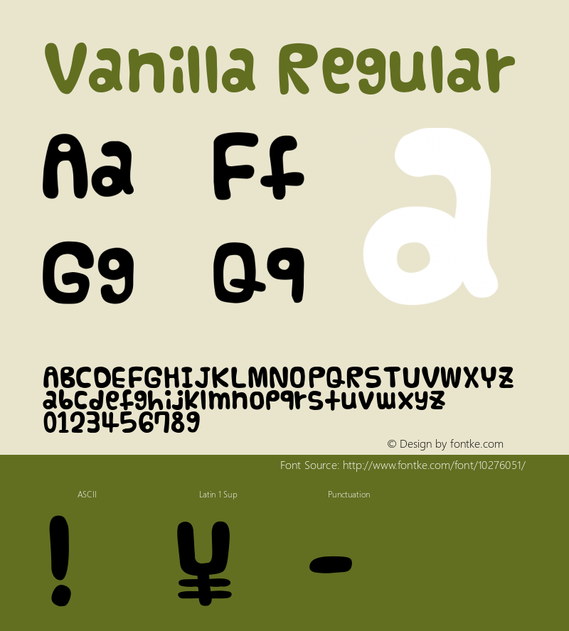 Vanilla Regular Macromedia Fontographer 4.1J 03.10.28 Font Sample