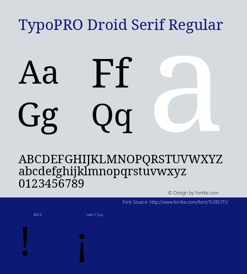 TypoPRO Droid Serif Regular Version 1.03 Font Sample