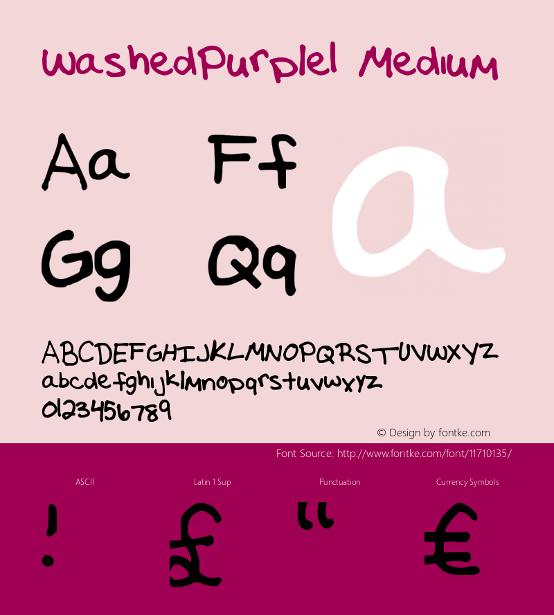 WashedPurple1 Medium Version 001.000 Font Sample