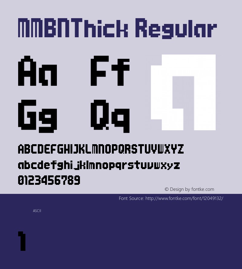 MMBNThick Regular Version 1.0 Font Sample