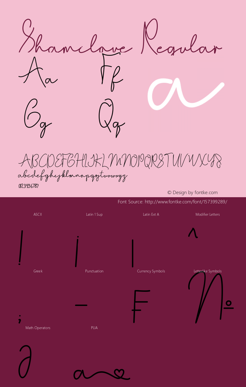 Shamilove Version 1.00;December 20, 2020;FontCreator 13.0.0.2683 64-bit Font Sample