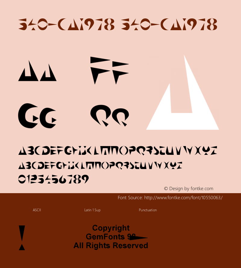 340-CAI978 340-CAI978 Version 3.0 Font Sample