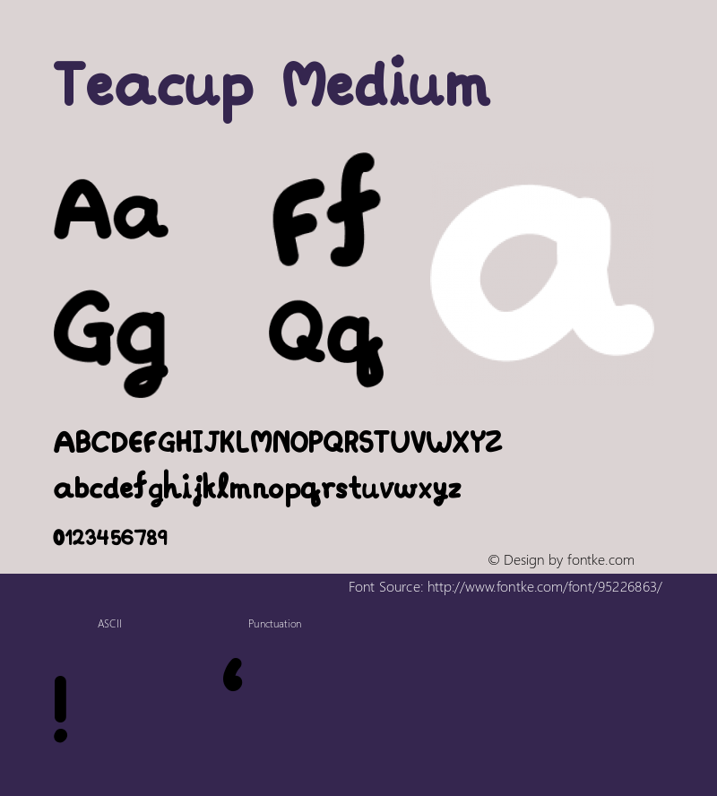 Teacup Version 001.000 Font Sample