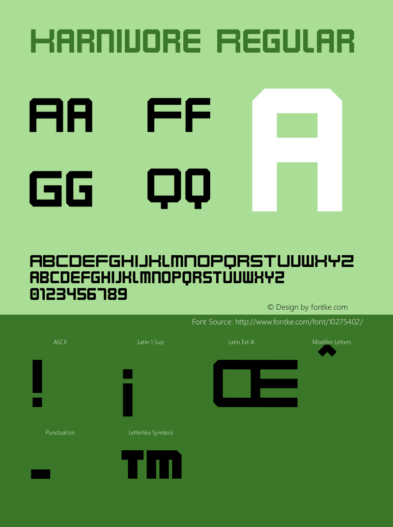 Karnivore Regular 1 Font Sample