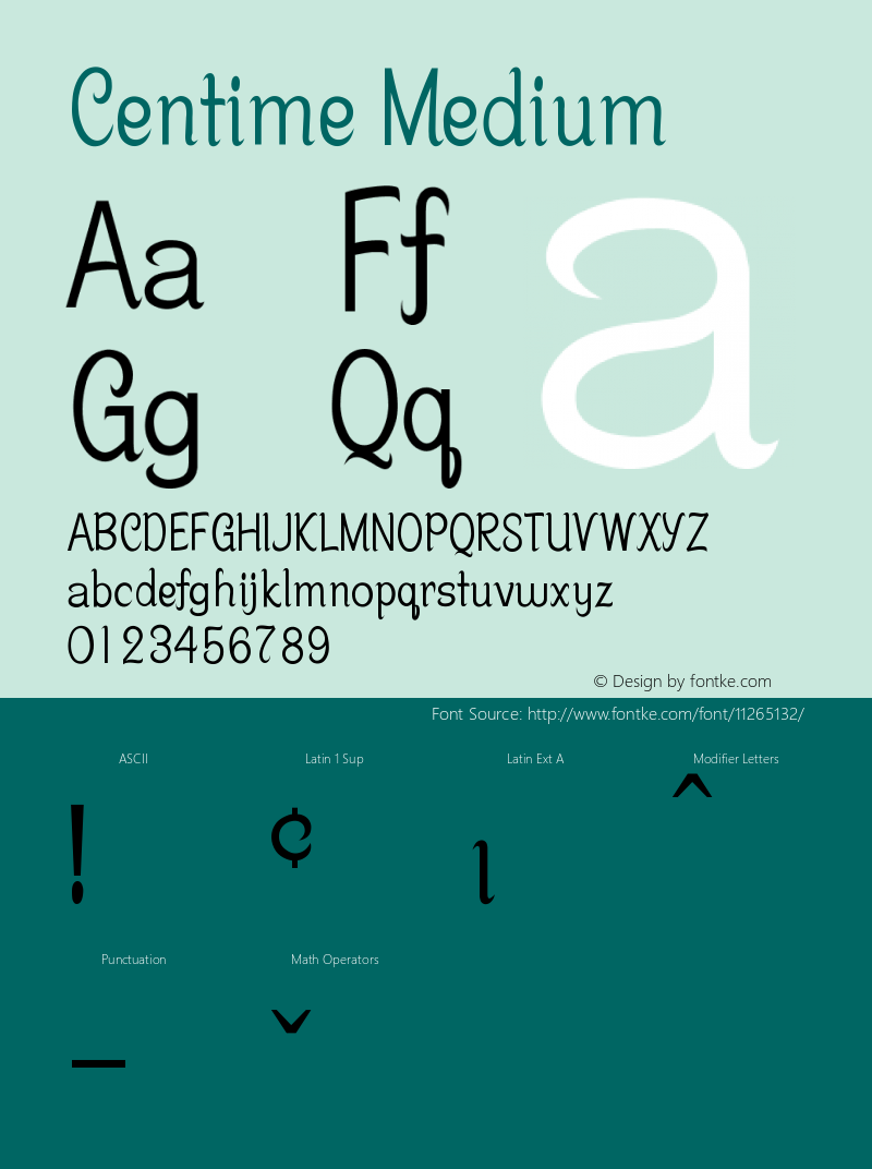 Centime Medium Version 001.001 Font Sample