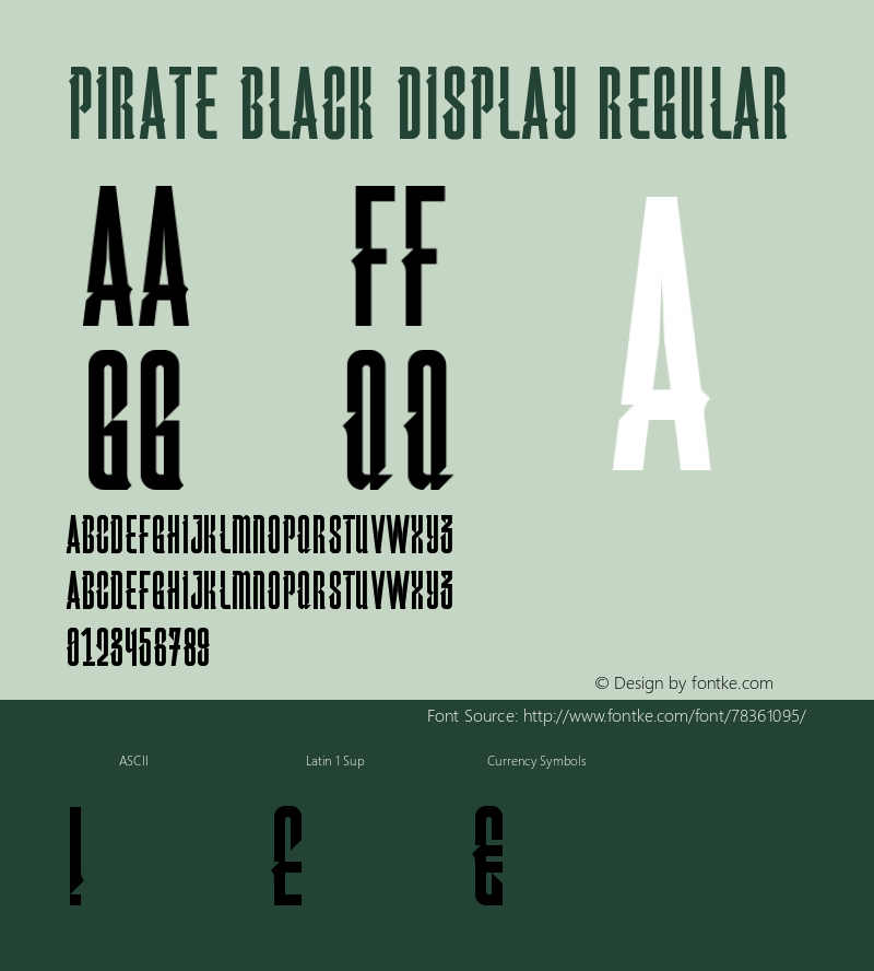 PirateBlackDisplay-Regular Version 1.000;PS 001.000;hotconv 1.0.88;makeotf.lib2.5.64775 Font Sample