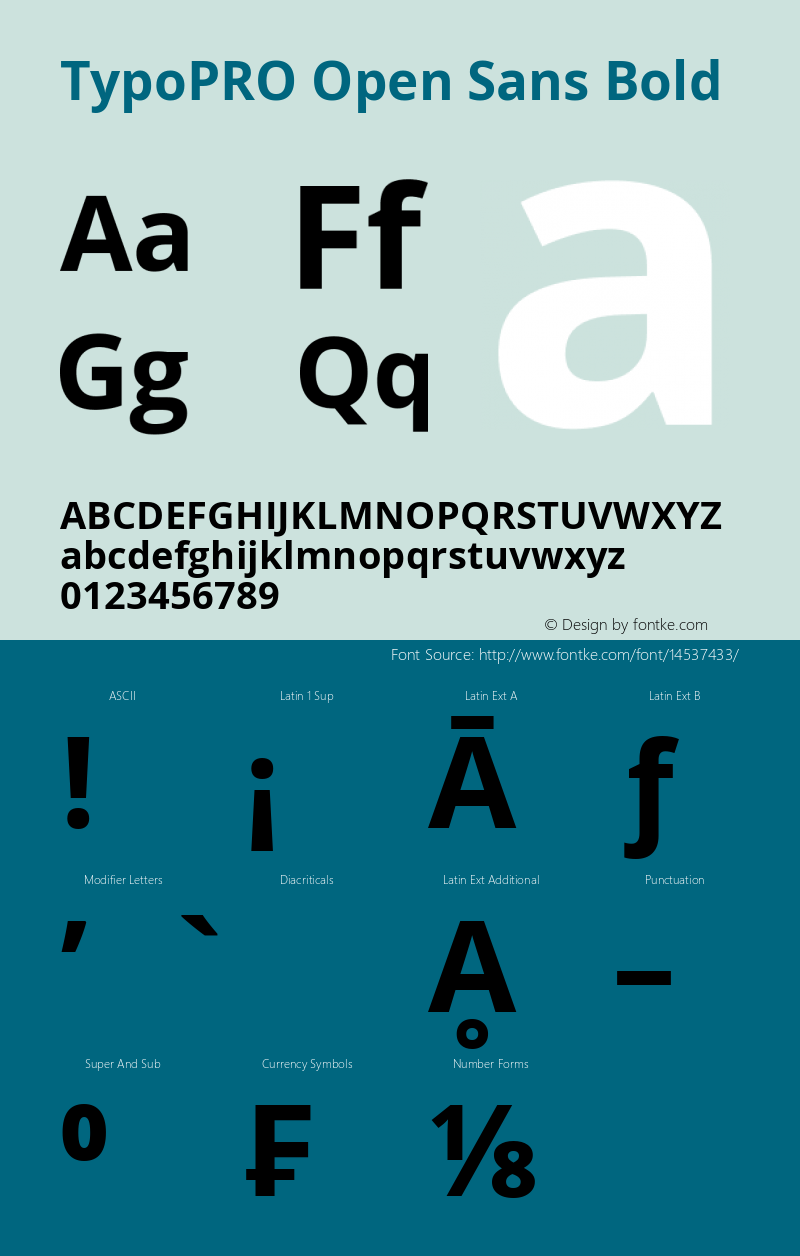 TypoPRO Open Sans Bold Version 1.10 Font Sample