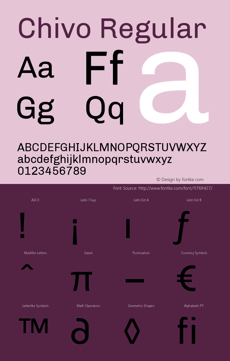 Chivo Regular Version 1.001 Font Sample