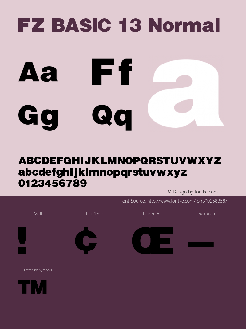 FZ BASIC 13 Normal 1.000 Font Sample