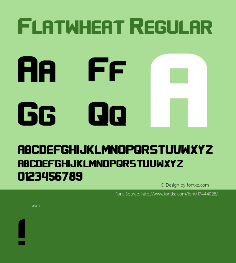 Flatwheat Regular Version 1.000 Font Sample