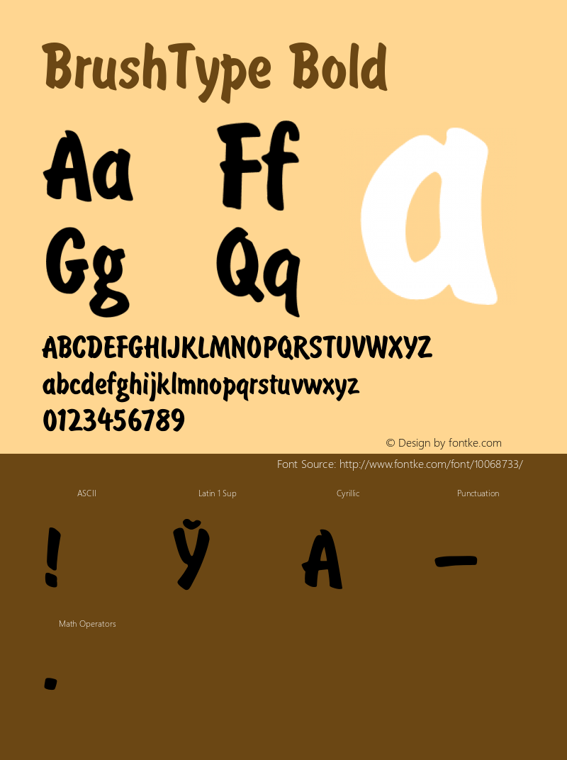 BrushType Bold Converted from t:\BRU___BN.BF1 by ALLTYPE Font Sample