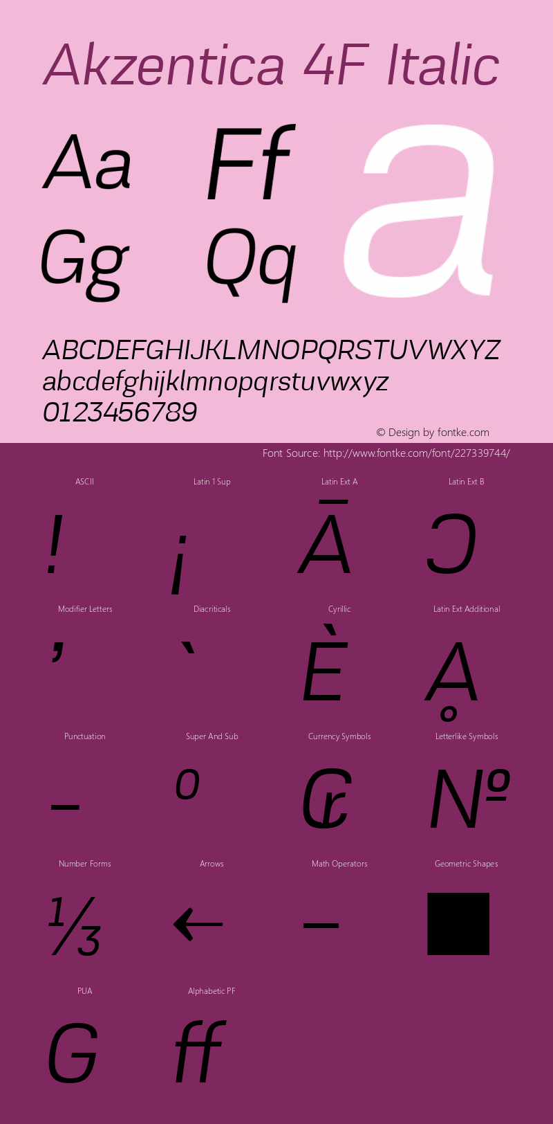 Akzentica 4F Italic 1.0图片样张