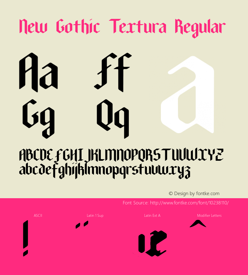 New Gothic Textura Regular Version 1.000 Font Sample