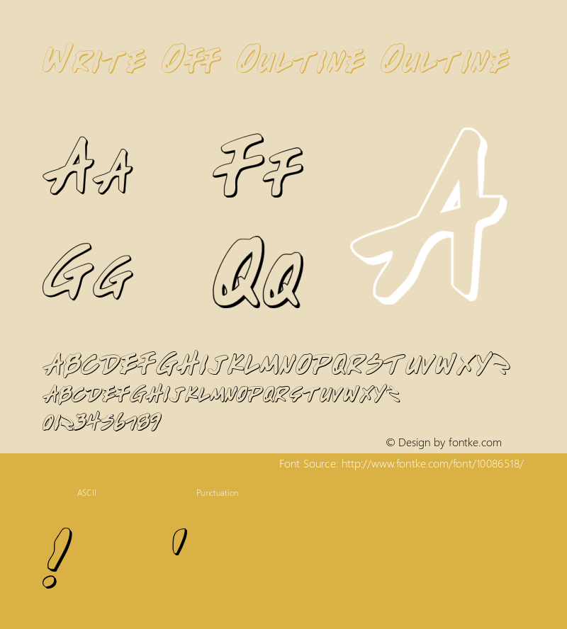 Write Off Oultine Oultine 1 Font Sample