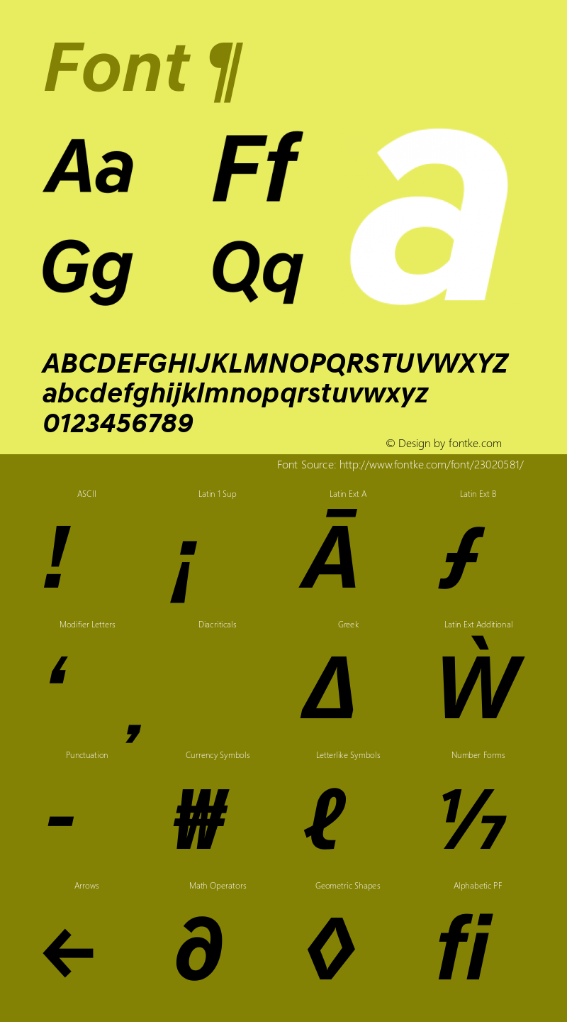 ¶ Version 1.101 Font Sample