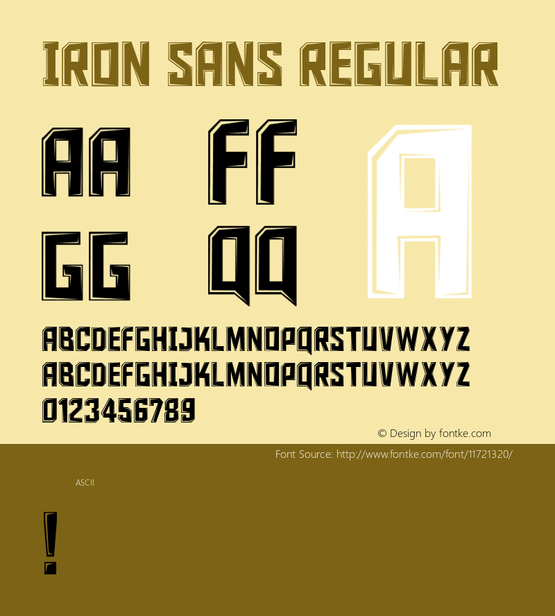 Iron Sans Regular I Font Sample