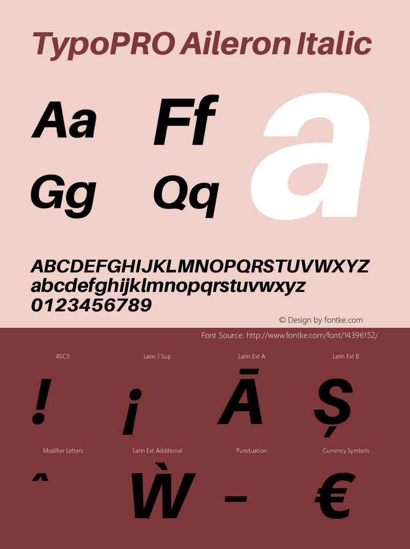 TypoPRO Aileron Italic Version 1.000;PS 001.000;hotconv 1.0.70;makeotf.lib2.5.58329 Font Sample