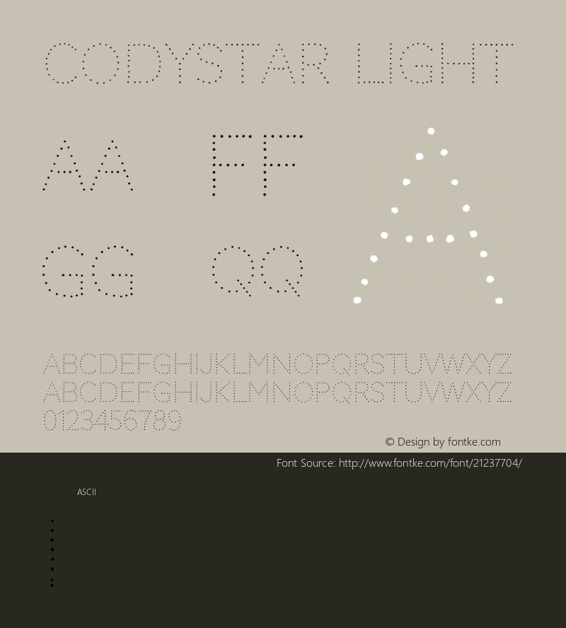 Codystar Light  Font Sample