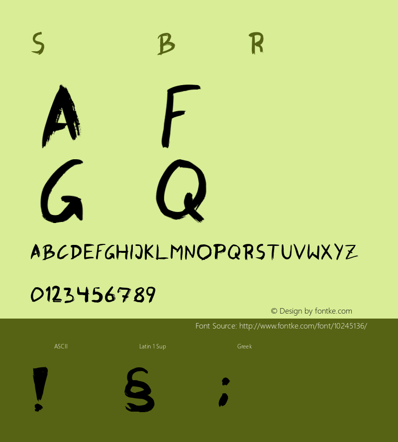 SkippingBrush Regular Version 1.00 January 18, 2006, initial release Font Sample