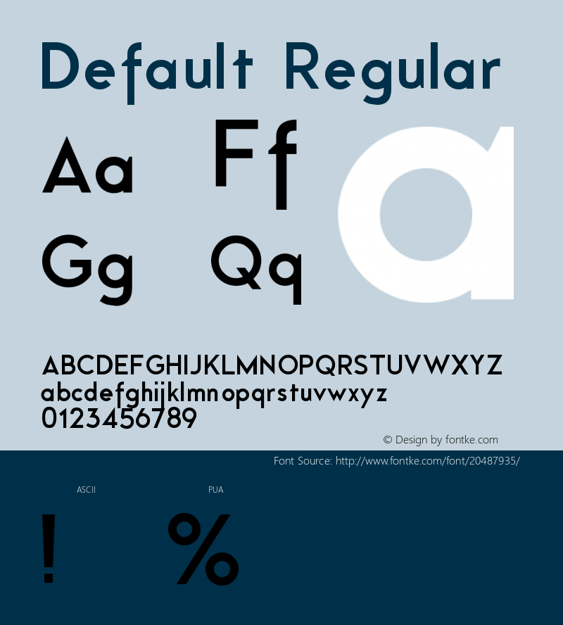 Default Version 001.000 Font Sample