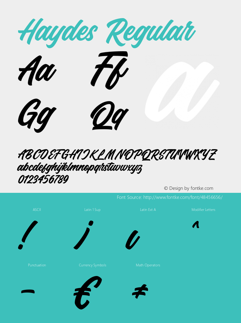 Haydes Version 1.000 Font Sample