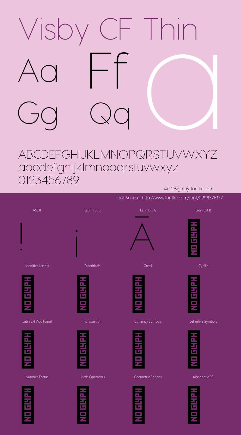Visby CF Thin Version 1.000;PS 002.000;hotconv 1.0.70;makeotf.lib2.5.58329图片样张