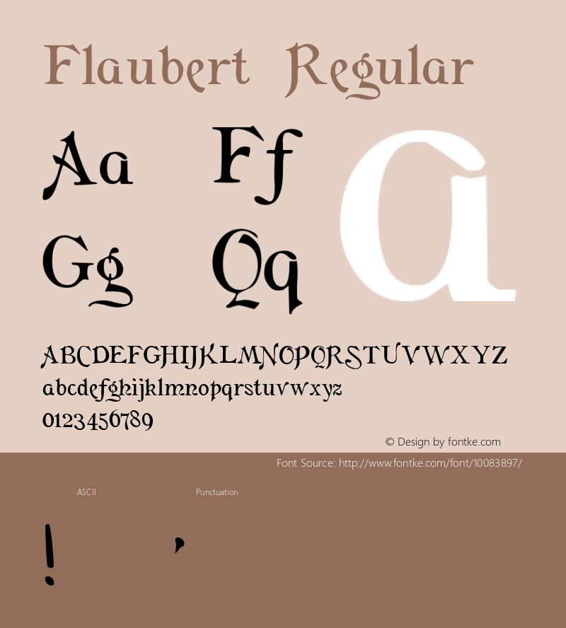 Flaubert Regular Altsys Fontographer 4.0.3 10/4/97 Font Sample