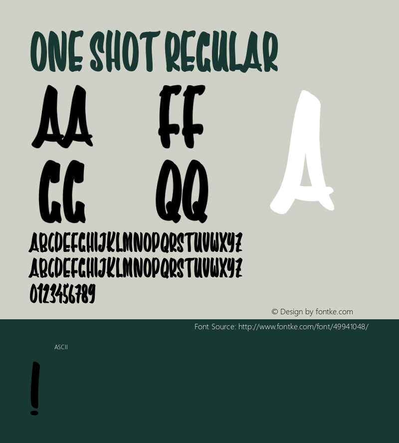 One Shot Version 1.000 Font Sample