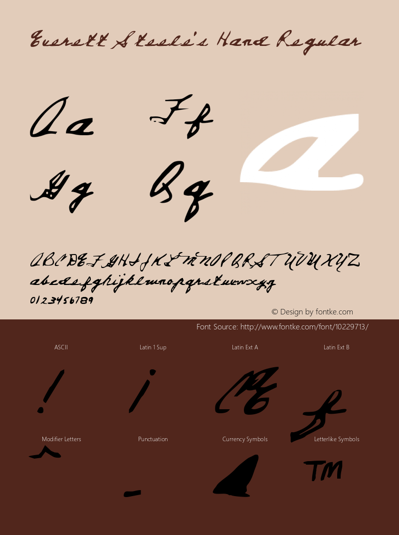 Everett Steele's Hand Regular 2 Font Sample