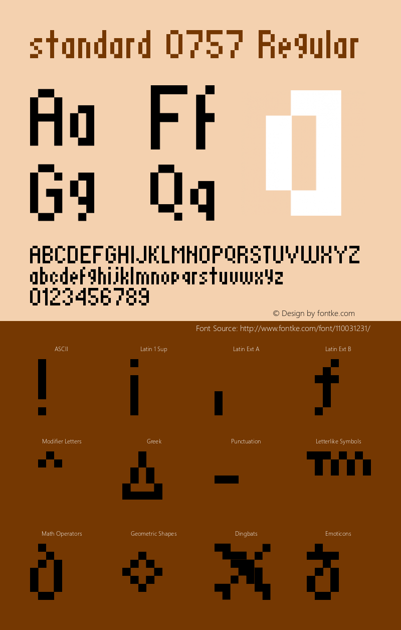 standard 0757 Macromedia Fontographer 4.1.4 8/9/01 Font Sample