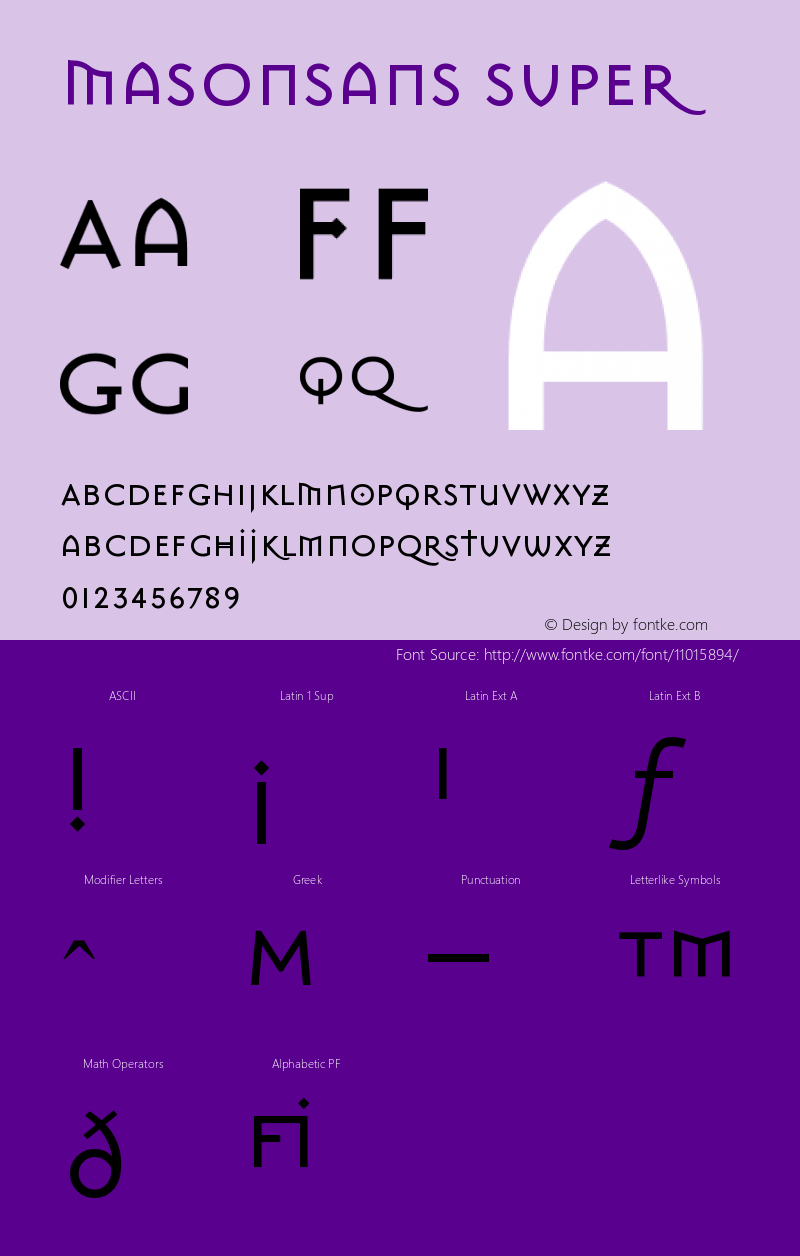 MasonSans Super Version 001.000 Font Sample