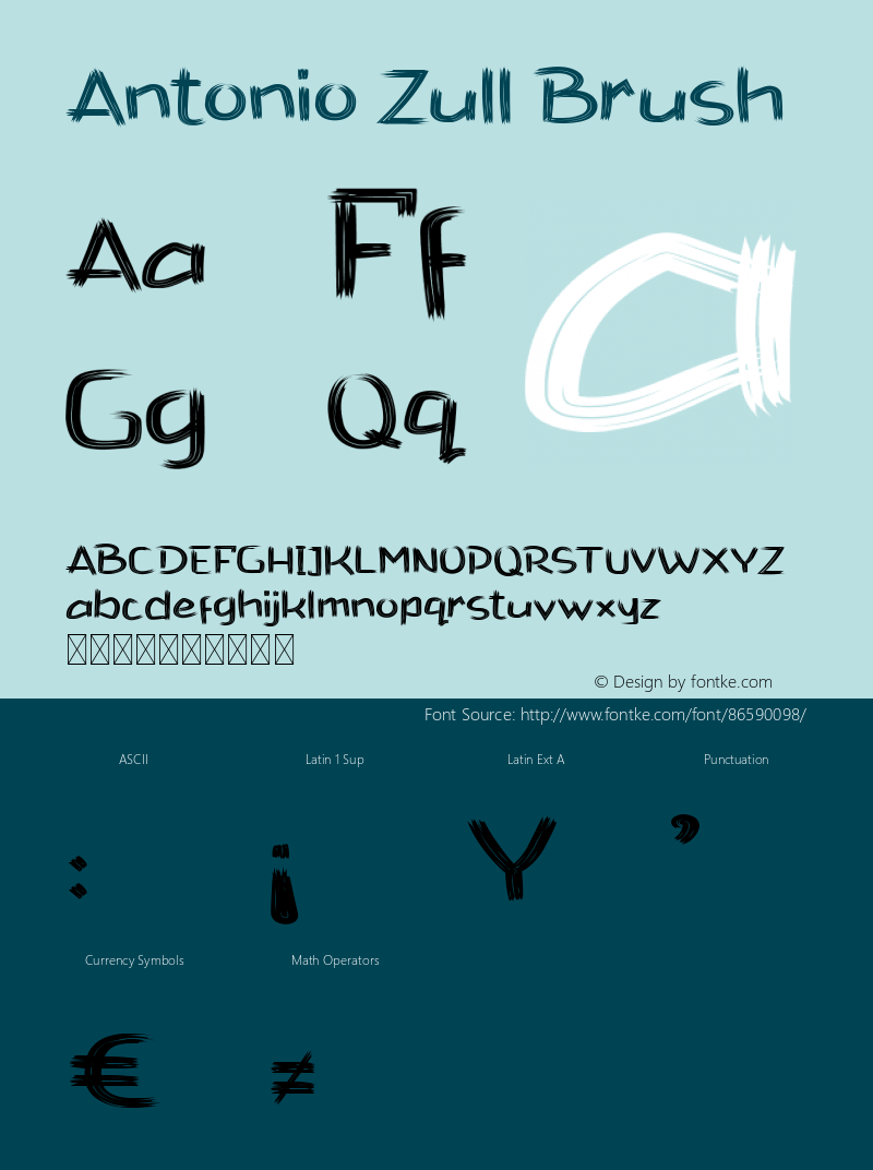 Antonio Zull Brush Version 1.002;Fontself Maker 3.5.2 Font Sample