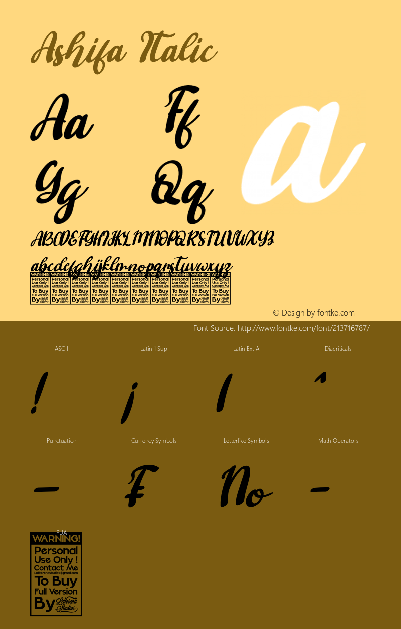 Ashifa Italic Version 1.00;November 7, 2020;FontCreator 13.0.0.2683 64-bit图片样张