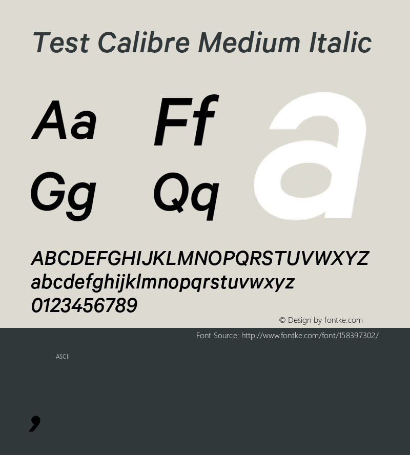 Test Calibre Medium Italic Version 1.005;PS 001.001;hotconv 16.6.54;makeotf.lib2.5.65590 Font Sample