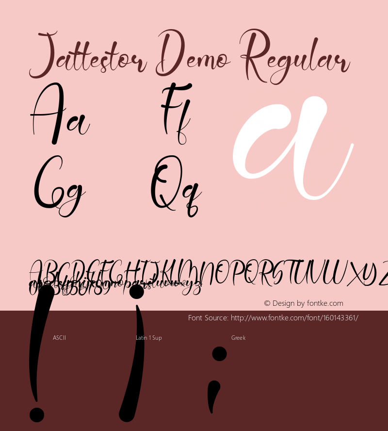 Jattestor Demo Version 1.00;January 20, 2020;FontCreator 12.0.0.2535 64-bit Font Sample