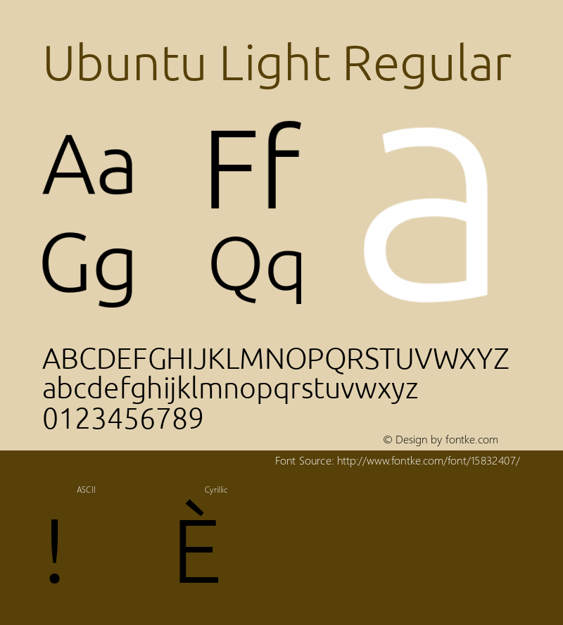 Ubuntu Light Regular Version 0.80; ttfautohint (v1.4.1) Font Sample