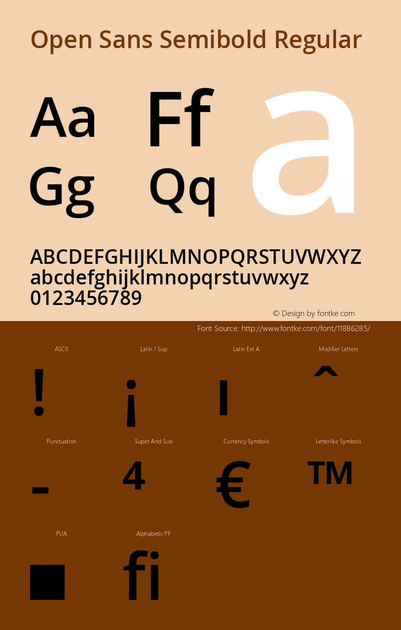 Open Sans Semibold Regular Version 1.10 Font Sample