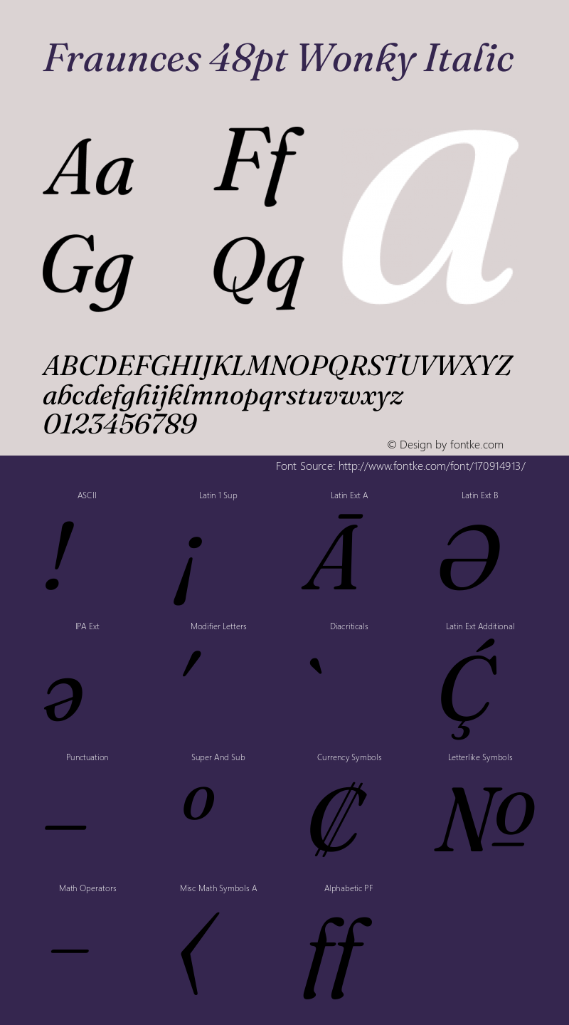 Fraunces 48pt Wonky Italic Version 1.000;[b76b70a41]图片样张